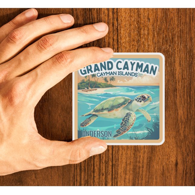 Custom Name Grand Cayman Islands Sea Turtle (Grand cayman islands custom name sticker)