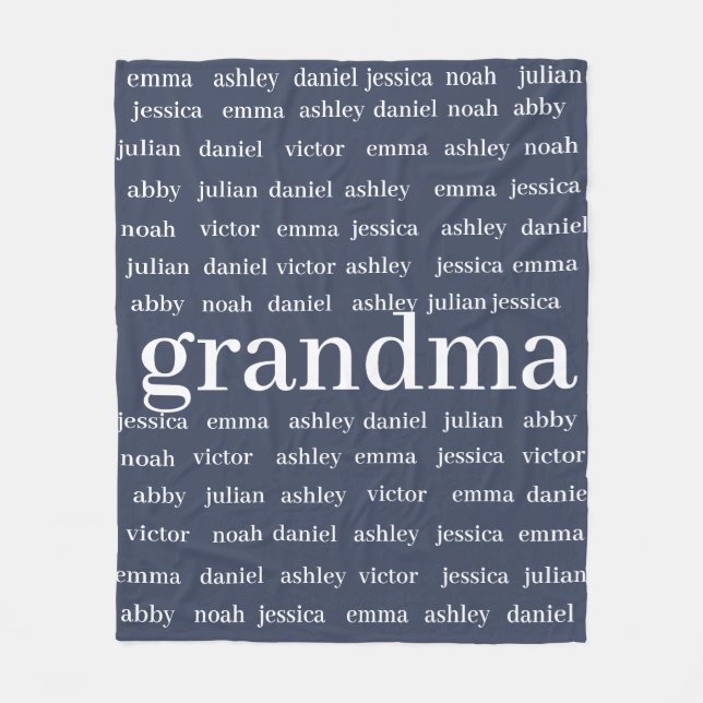 Custom Name Grandma Blanket, Minky Baby Blanket (Front)