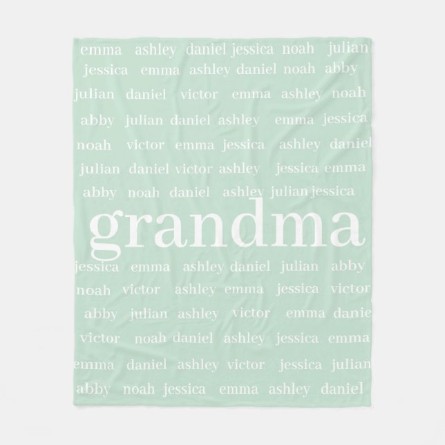 Custom Name Grandma Blanket, Minky Baby Blanket (Front)