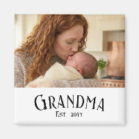 Custom Name Grandma Est Year Photo Gift