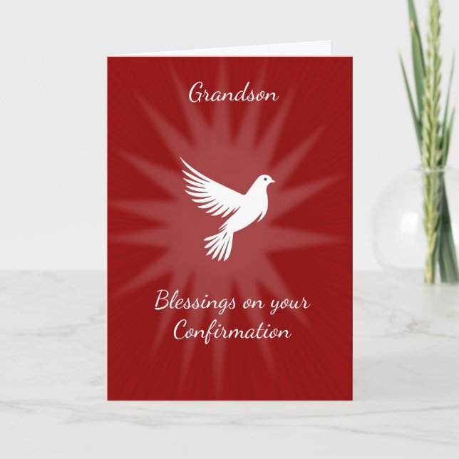 Custom Name Grandson Confirmed Catholic Christian Card (Front)