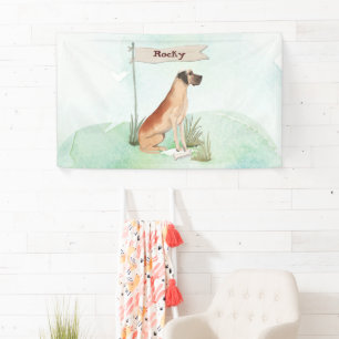 Custom Name Great Dane Pet Dog Banner