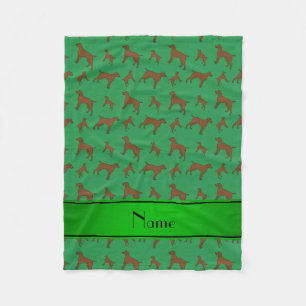 Custom name green German shorthaired pointer dogs Fleece Blanket