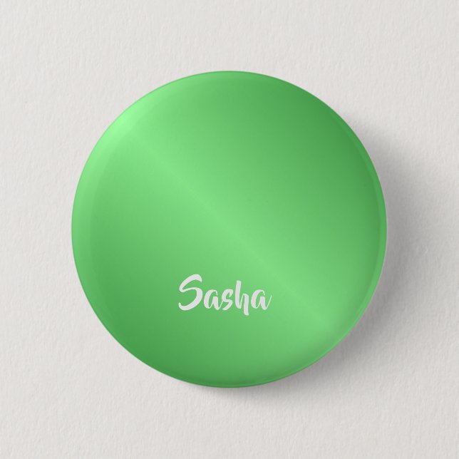 Custom name green gradient 2 inch round button (Front)
