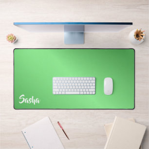 Custom name green gradient desk mat
