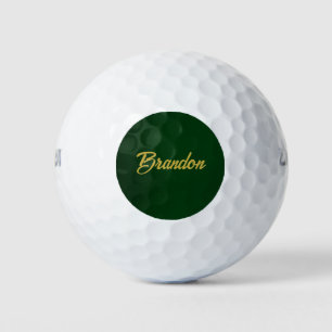 Custom name green leather golf balls