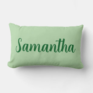 Custom Name green  – Personalized  Lumbar Pillow