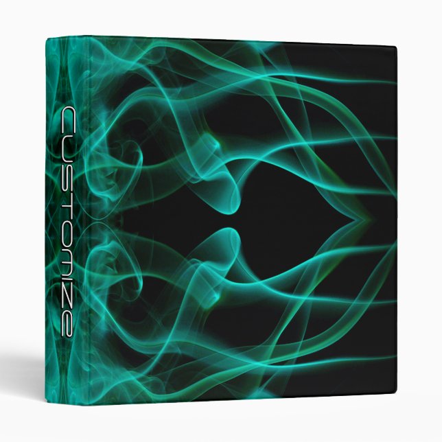 Custom Name Green Smoke Symmetrical Black Binder (Front/Spine)
