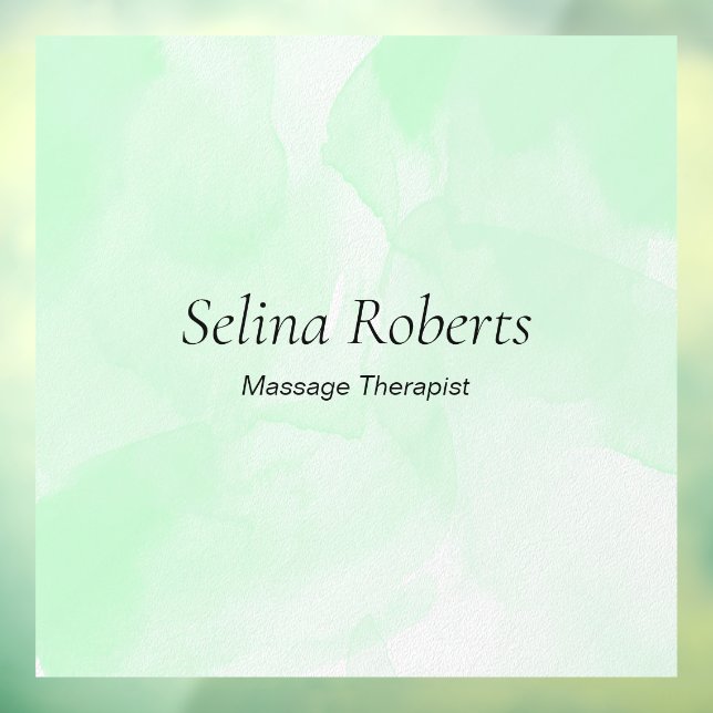 Custom name green watercolor window cling (Sheet 3)