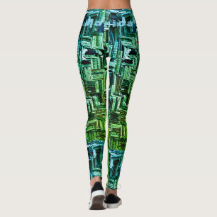 Custom Name Green Workout Leggings