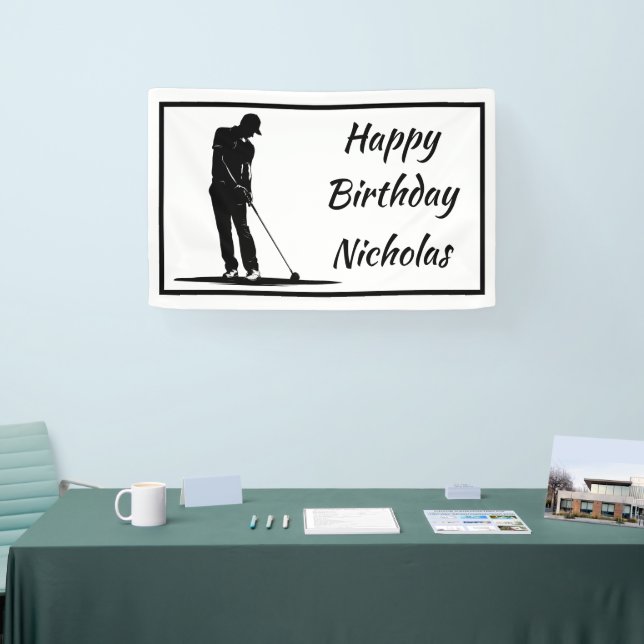 Custom Name Greeting Golf Golfer Player Banner (Tradeshow)