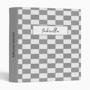 Custom name grey check blocks pattern binder