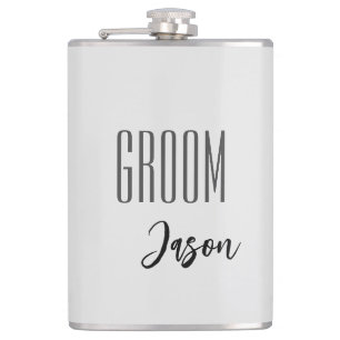 Custom Name Groom Flask