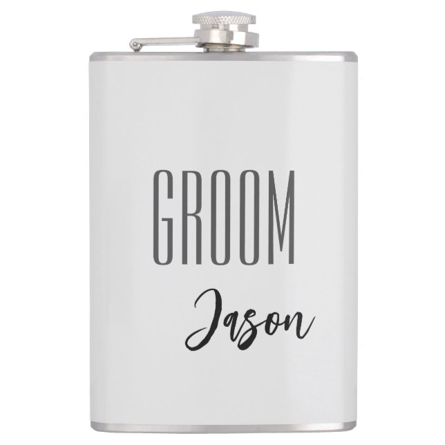 Custom Name Groom Flask (Front)