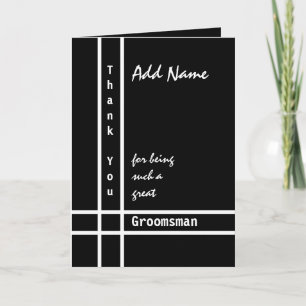 Custom Name Groomsman Wedding Thank You G431 Card