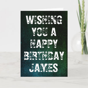 Custom Name Grunge Birthday Card