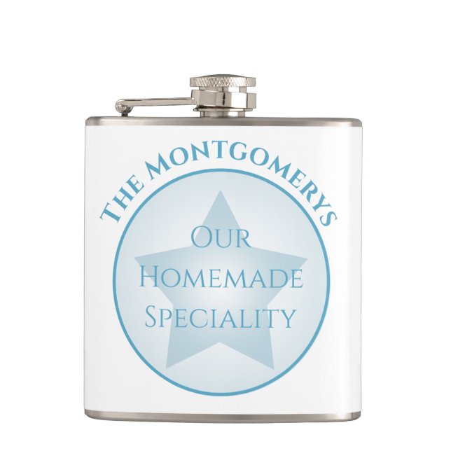 Custom Name Guest Bedroom Specialty Pastel Star Hip Flask (Front)