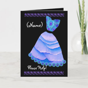 CUSTOM NAME Guest Book Attendant Invite BLUE Gown
