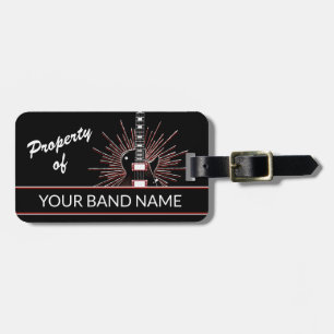 Custom Name Guitar Band Merch Rock Roll Music Bag  Luggage Tag