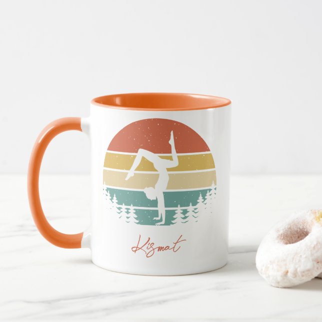 CUSTOM NAME GYMNASTICS MUG | GIFT FOR GYMNAST (With Donut)