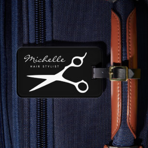 Custom name hair stylist hairdresser barber travel luggage tag