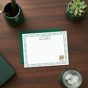 Custom Name Hand Drawn Golden Retriever Flat Card