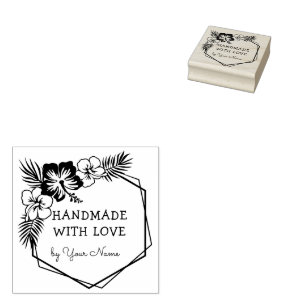 Custom Name Handmade With Love  Rubber Stamp