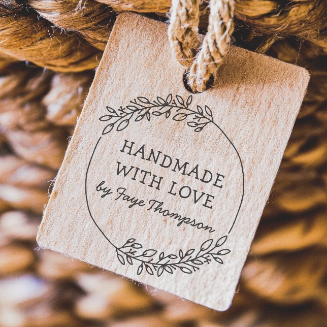Custom Name Handmade With Love Rubber Stamp (Creator Uploaded)