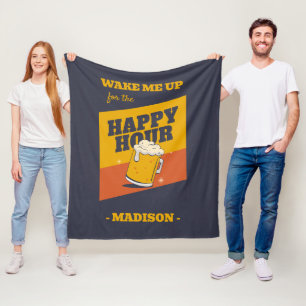 Custom Name Happy Hour Fleece Blanket
