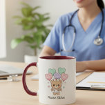 Custom Name Healthcare Hero Gift Coffee Mug<br><div class="desc">Show your appreciation for a special healthcare hero with this incredibly cute and customizable Nurse Bear mug! Featuring an adorable teddy bear dressed as a nurse, holding a bouquet of heart-shaped balloons with EKG lines, this design is sure to bring a smile to any nurse's face. Even better, you can...</div>
