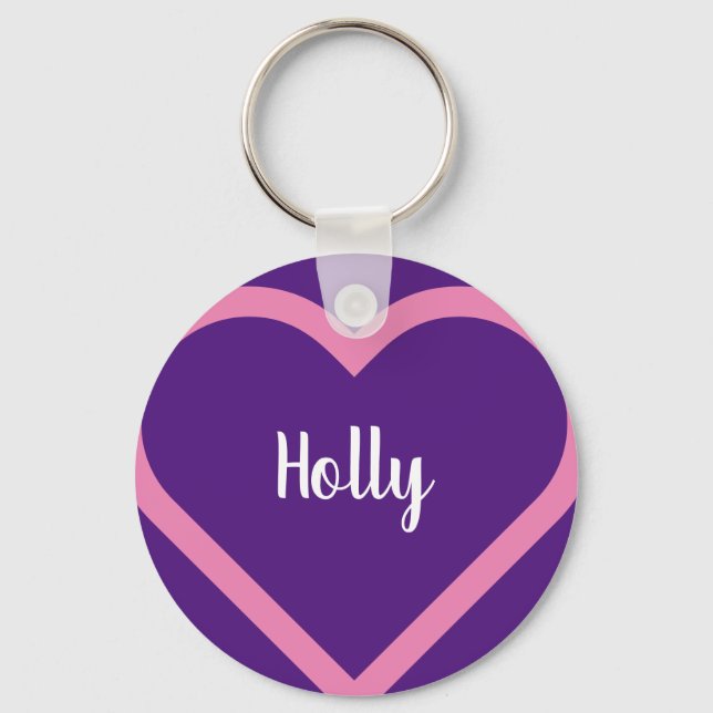 Custom Name Heart Keychain (Front)