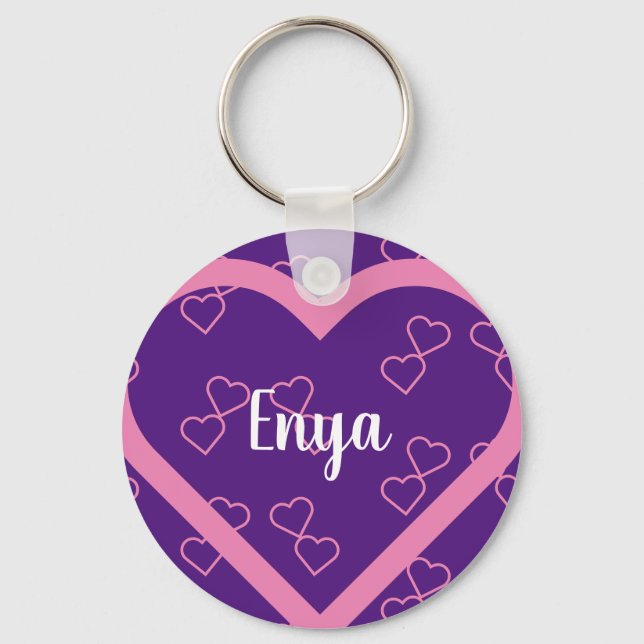 Custom Name Heart Keychain (Front)