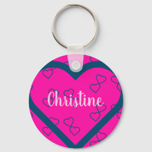 Custom Name Heart Keychain
