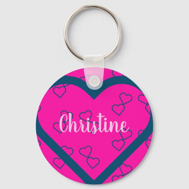 Custom Name Heart Keychain (Front)