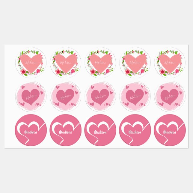 Custom name Heart labels (Sheet)
