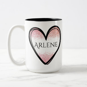 Custom Name Heart Mug, Custom Name Coffee Cup
