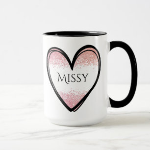 Custom Name Heart Mug, Custom Name Coffee Cup