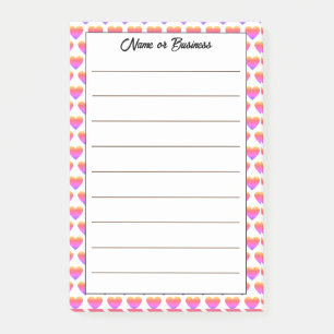 Custom Name Heart Pattern Notes