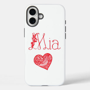 Custom Name & Heart – Personalized iPhone 16 Plus Case
