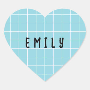 Custom Name Heart Shaped Graph Line Stickers