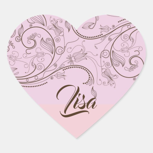 Custom Name Heart Sticker (Front)