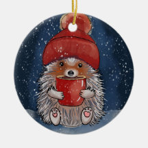 Custom Name Hedgehog With Hot Drink 