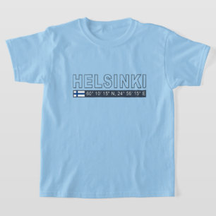 Custom Name Helsinki Coordinates T-Shirt