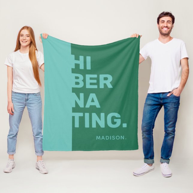 Custom name "Hibernating" fleece blankets (In Situ)
