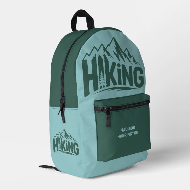 Custom Name Hiking Printed Backpack (Back Corner Left)