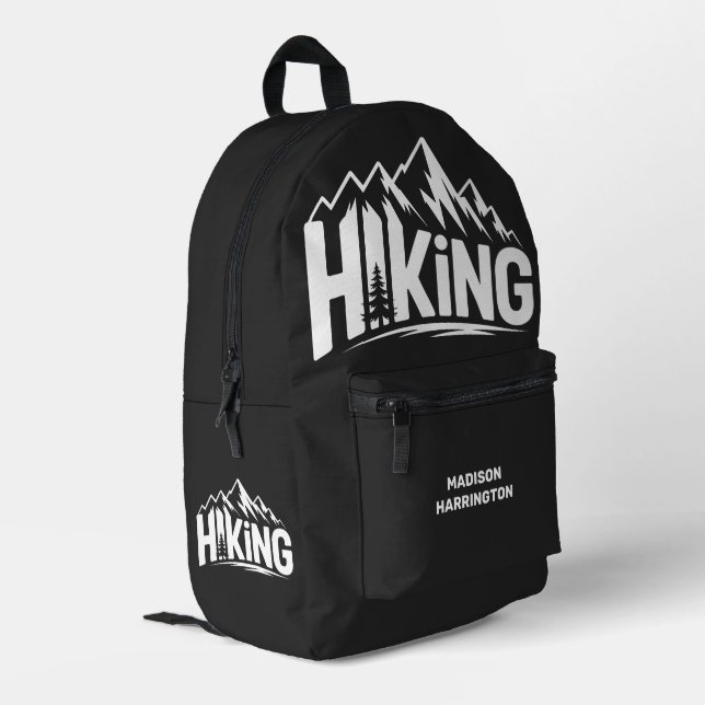 Custom Name Hiking Printed Backpack (Back Corner Left)