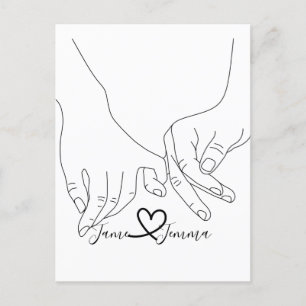Custom name Holding hand line   Postcard