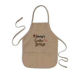 Custom Name Holiday Christmas Cookie Factory Baker Kids Apron