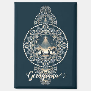 Custom Name Holy Star of Wonder Ornamental Mandala Magnet