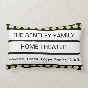 Custom Name Home Movie Theatre Marquee Personal Lumbar Pillow